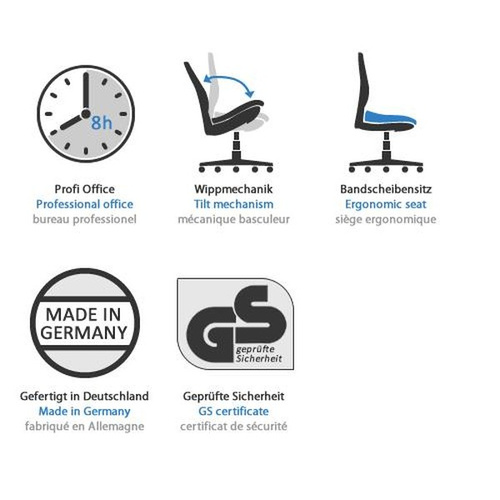 B-Ware Topstar Bürostuhl Drehstuhl Sitzmöbel High Sit Up Stoff Schwarz Kopfstütze Chrom - 4014296986210