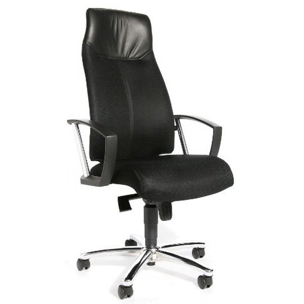 B-Ware Topstar Bürostuhl Drehstuhl Sitzmöbel High Sit Up Stoff Schwarz Kopfstütze Chrom - 4014296986210