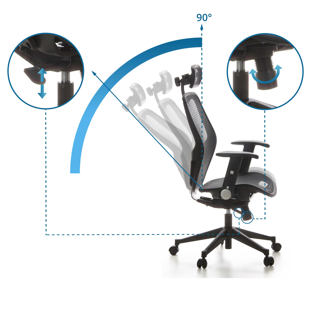 B-Ware Hjh Office Bürostuhl Chefsessel Air Port Abklappbare Armlehnen Siehe Text/F266