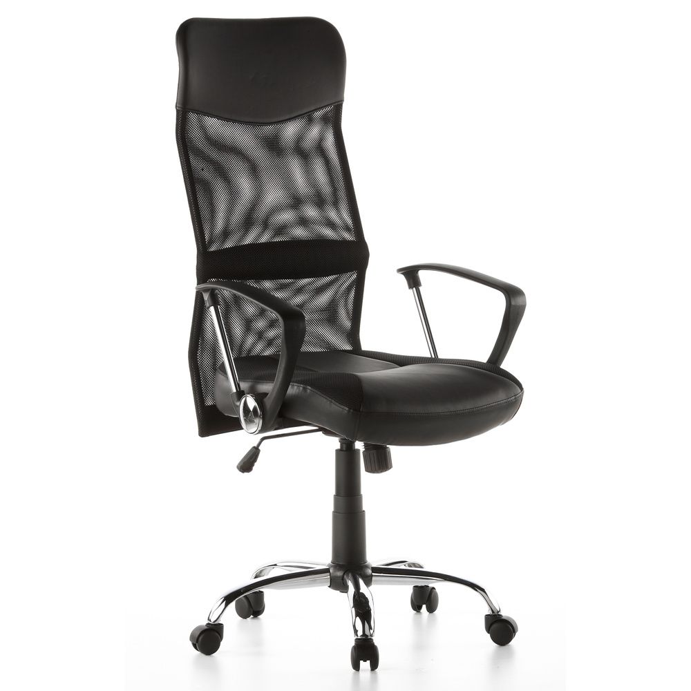 hjh OFFICE Bürostuhl Chefsessel Drehstuhl ARTON 20 schwarz Chrom SIEHE TEXT/F410 - 4260182533345