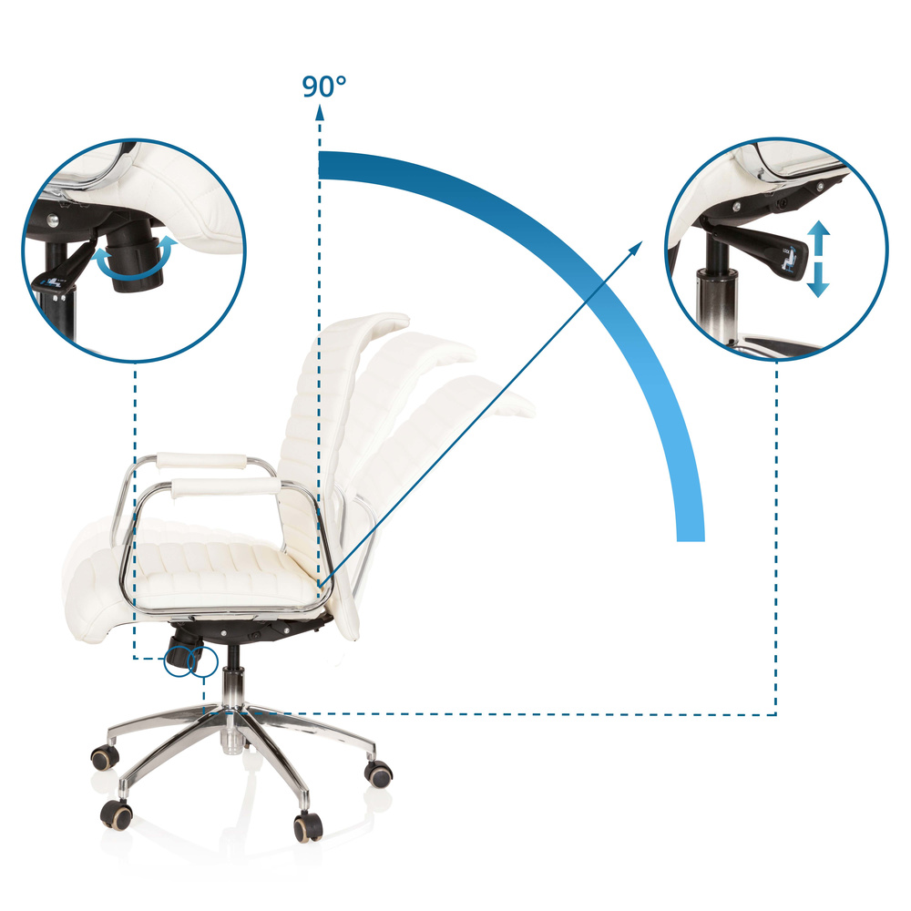 B-Ware Hjh Office Bürostuhl Stuhl Chefsessel Nappaleder Elfenbein Aspera 10 - 4260182550519