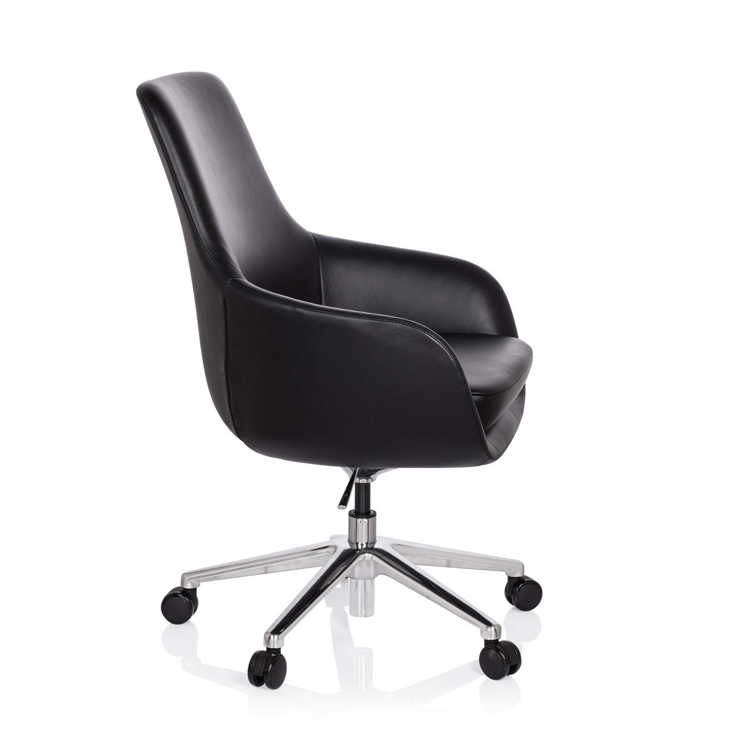 Hjh Office Bürostuhl Chefsessel Drehstuhl Leder Schwarz Rückenlehne Retro B-Ware - 4251084656966