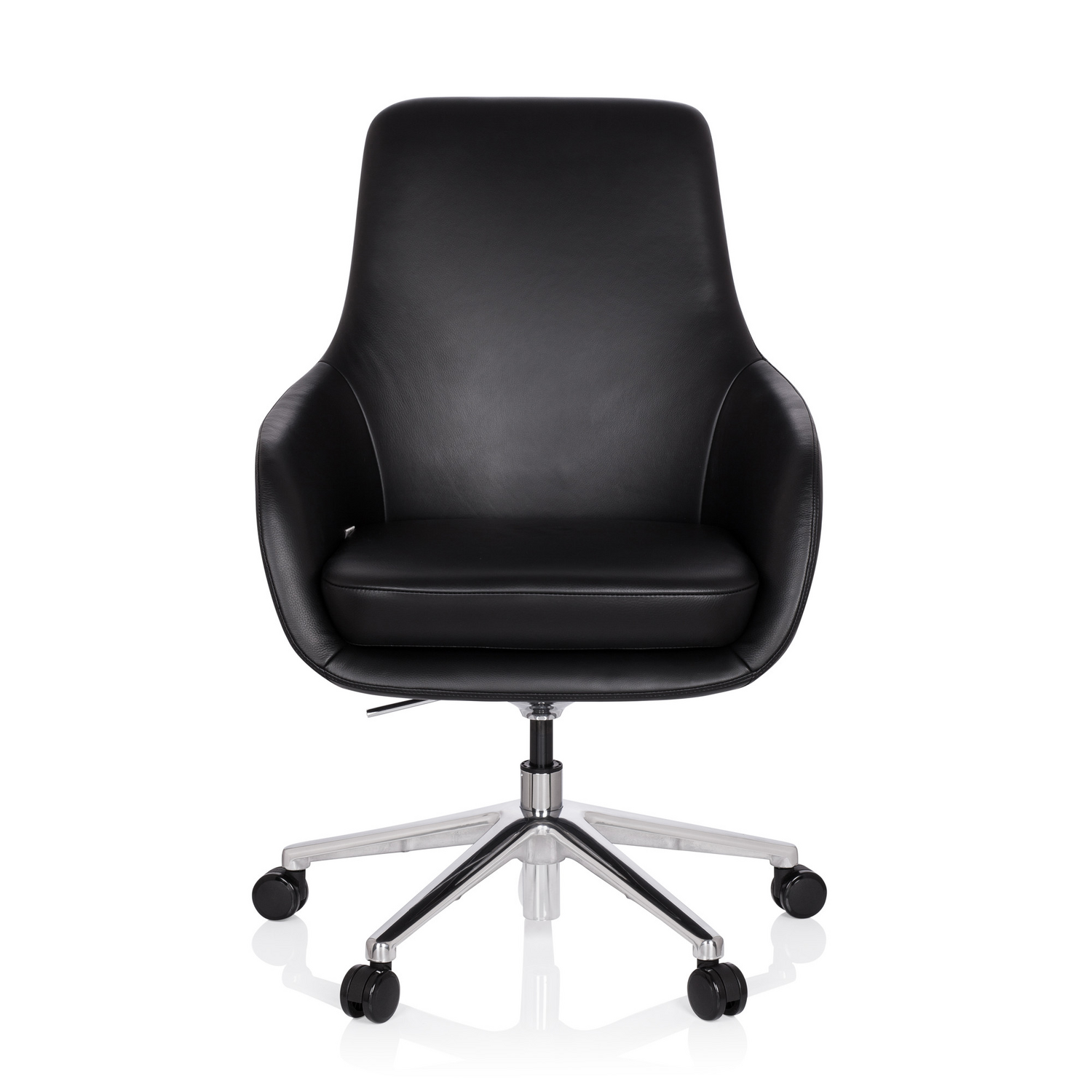 Hjh Office Bürostuhl Chefsessel Drehstuhl Leder Schwarz Rückenlehne Retro B-Ware - 4251084656966