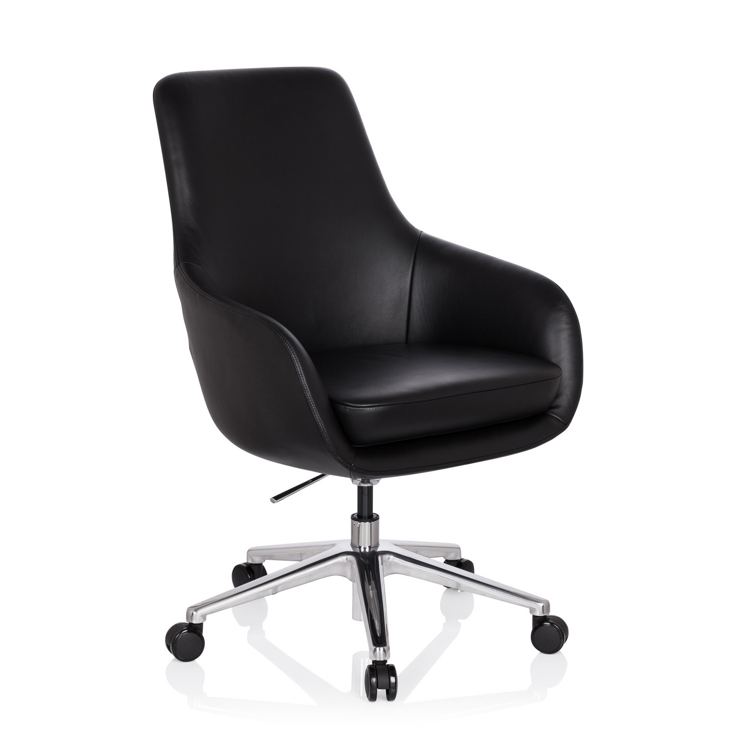 Hjh Office Bürostuhl Chefsessel Drehstuhl Leder Schwarz Rückenlehne Retro B-Ware - 4251084656966