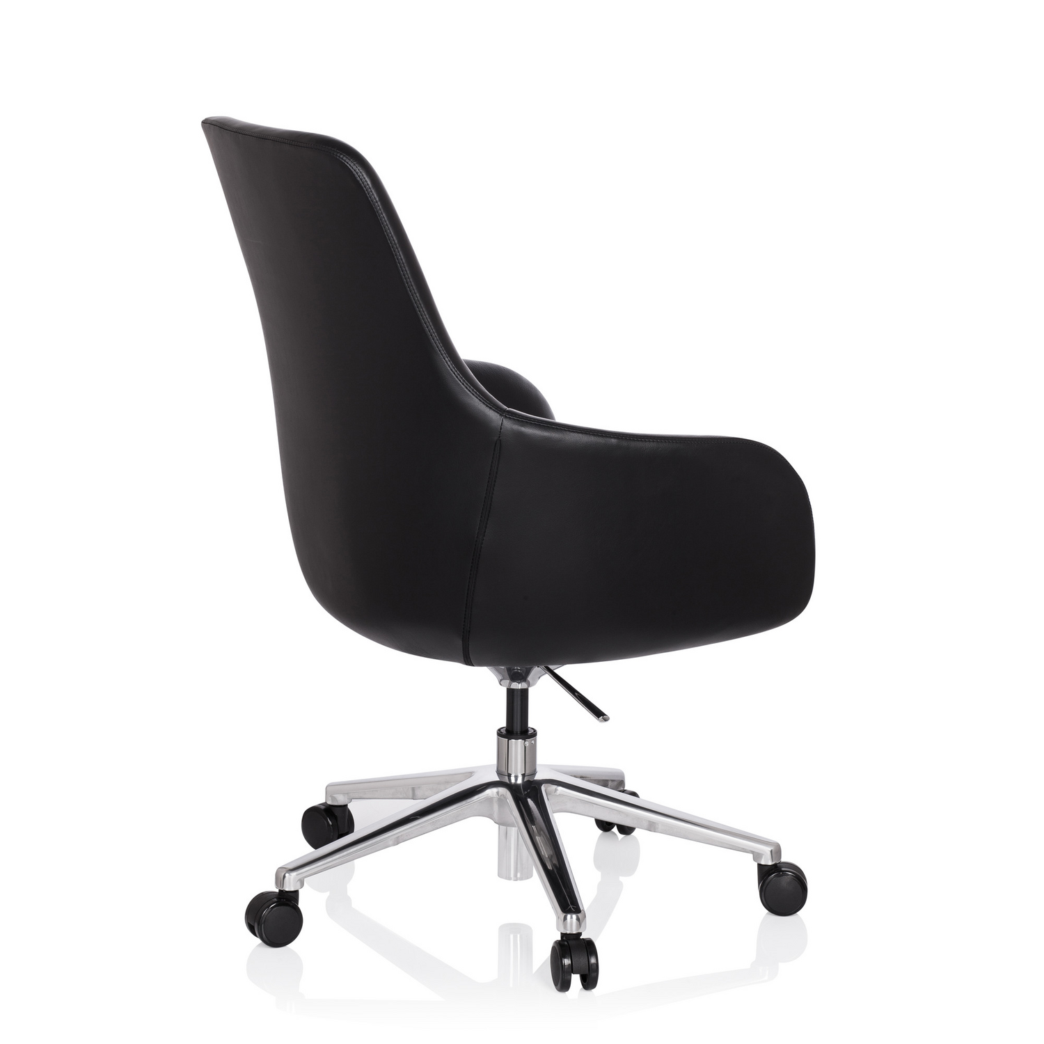Hjh Office Bürostuhl Chefsessel Drehstuhl Leder Schwarz Rückenlehne Retro B-Ware - 4251084656966