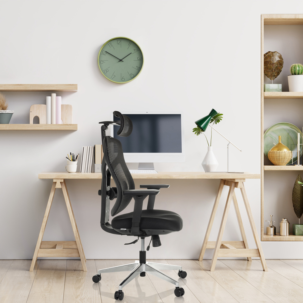 Hjh Office Bürostuhl Cassilis B Schwarz Netzstoff Kopfstütze Lordosenstütze B-Ware - 4064323039020