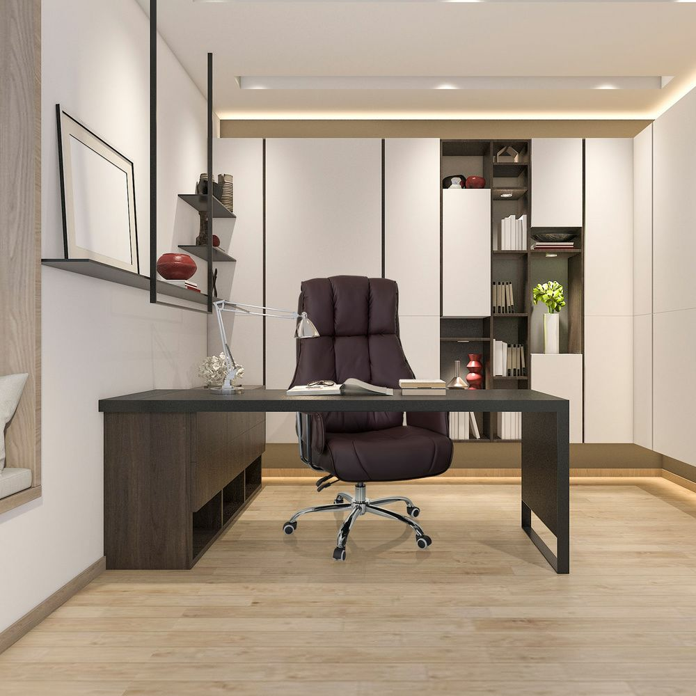 Hjh Office Bürostuhl Chefsessel Commander Schreibtischstuhl Braun Kunstleder B-Ware - 4251084672348