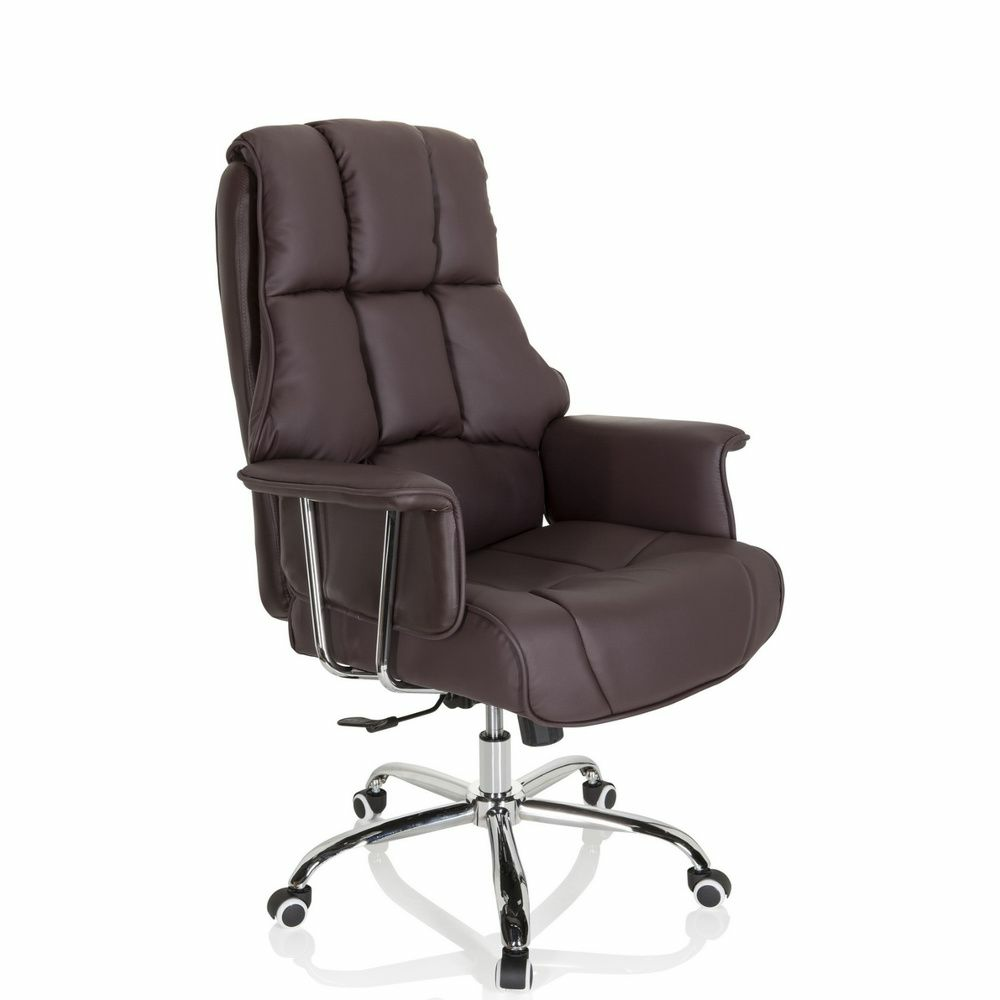 Hjh Office Bürostuhl Chefsessel Commander Schreibtischstuhl Braun Kunstleder B-Ware - 4251084672348