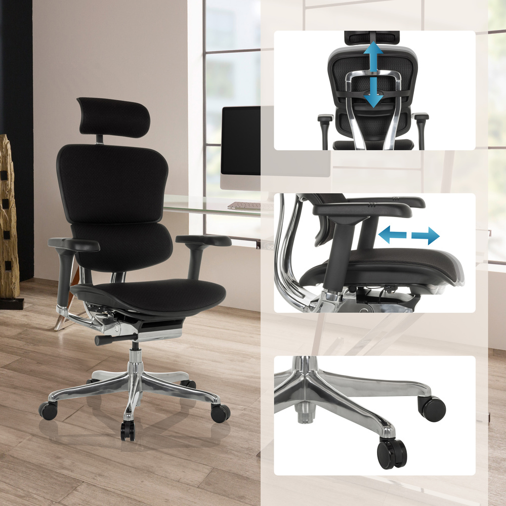 Hjh Office Gmb H Bürodrehstuhl Stuhl Ergohuman Gen2 Schwarz Armlehnen 150kg B-Ware - 4064323037675