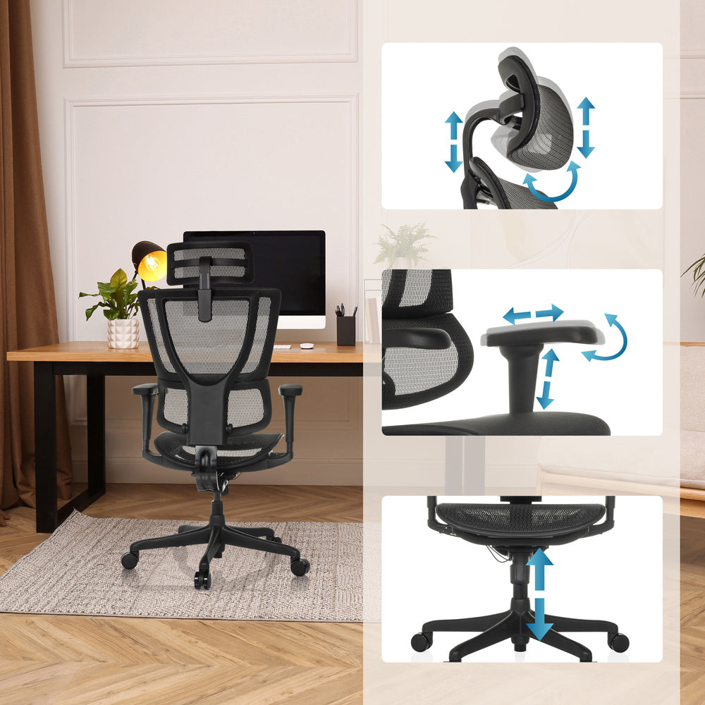 hjh OFFICE Bürostuhl Chefsessel Drehstuhl ERGOHUMAN SLIM ECO M GEN2 schwarz - 4064323045687
