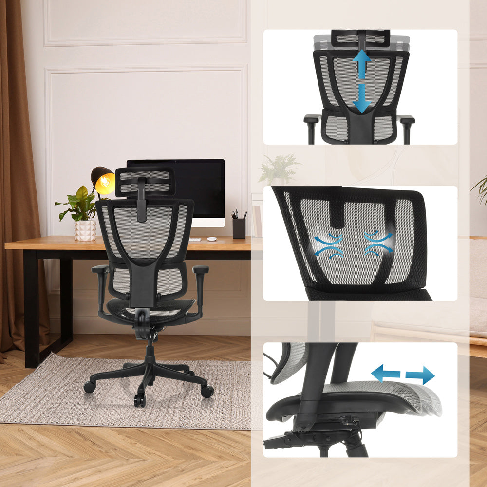 hjh OFFICE Bürostuhl Chefsessel Drehstuhl ERGOHUMAN SLIM ECO M GEN2 schwarz - 4064323045687