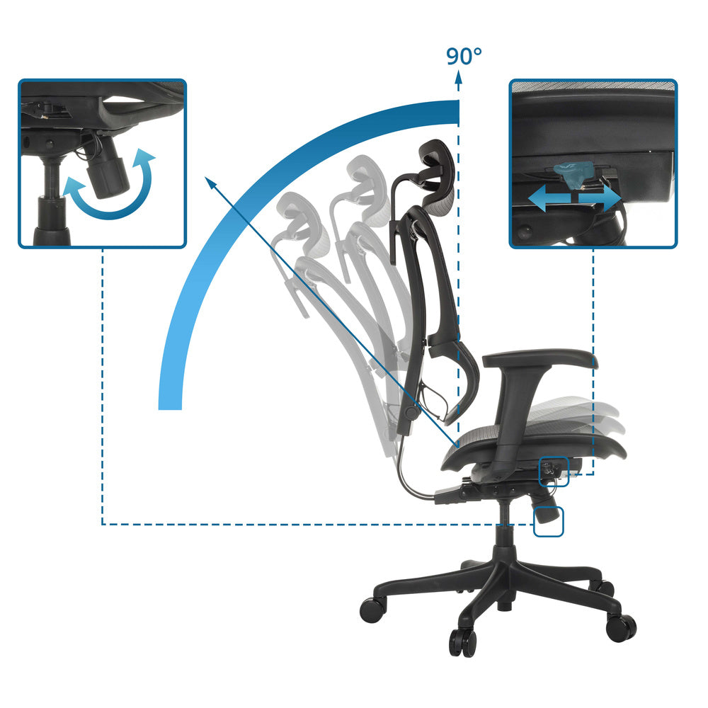hjh OFFICE Bürostuhl Chefsessel Drehstuhl ERGOHUMAN SLIM ECO M GEN2 schwarz - 4064323045687