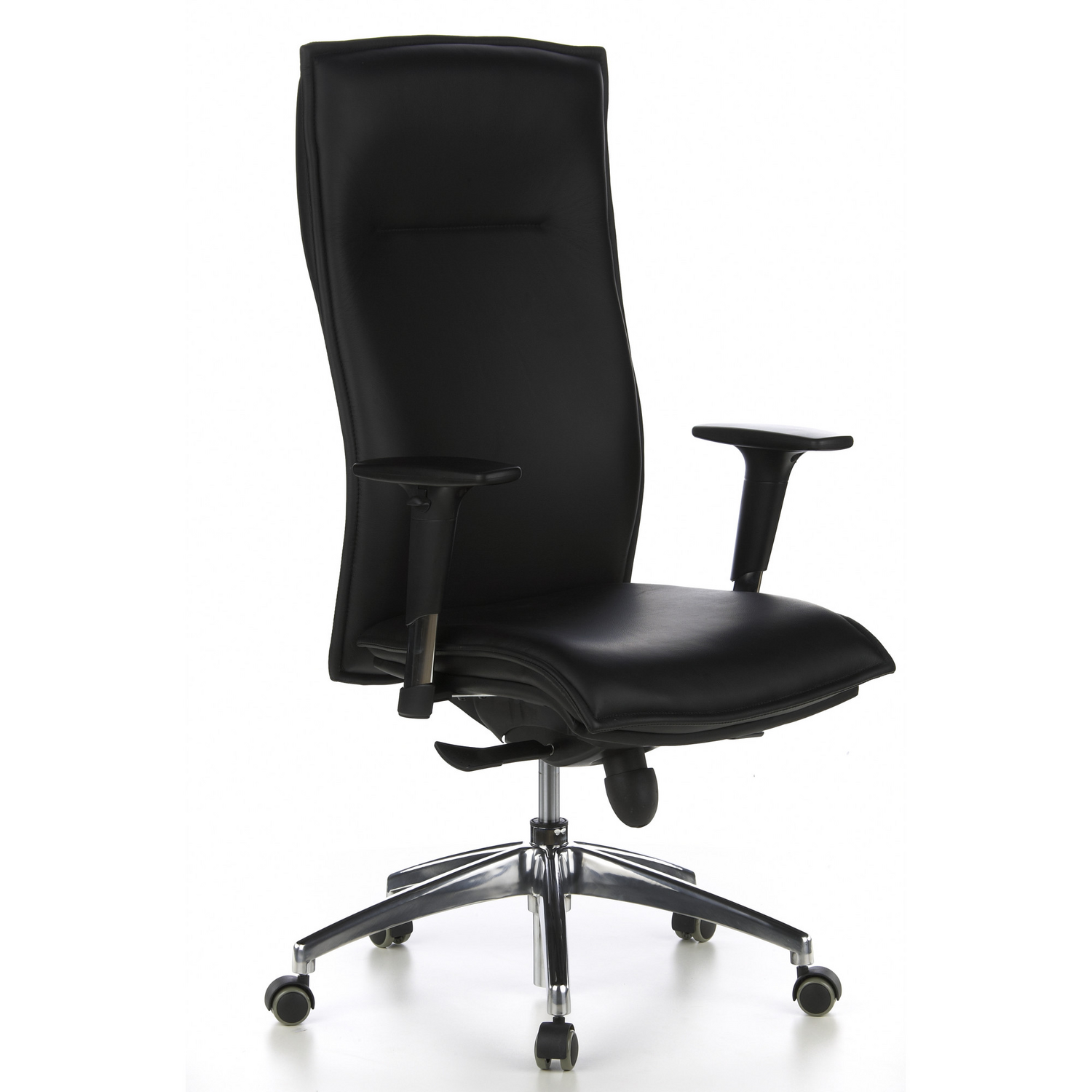 Hjh Office Bürostuhl Chefsessel Stuhl Leder Schwarz Höhenverstellbare Armlehnen B-Ware - 4260182537008