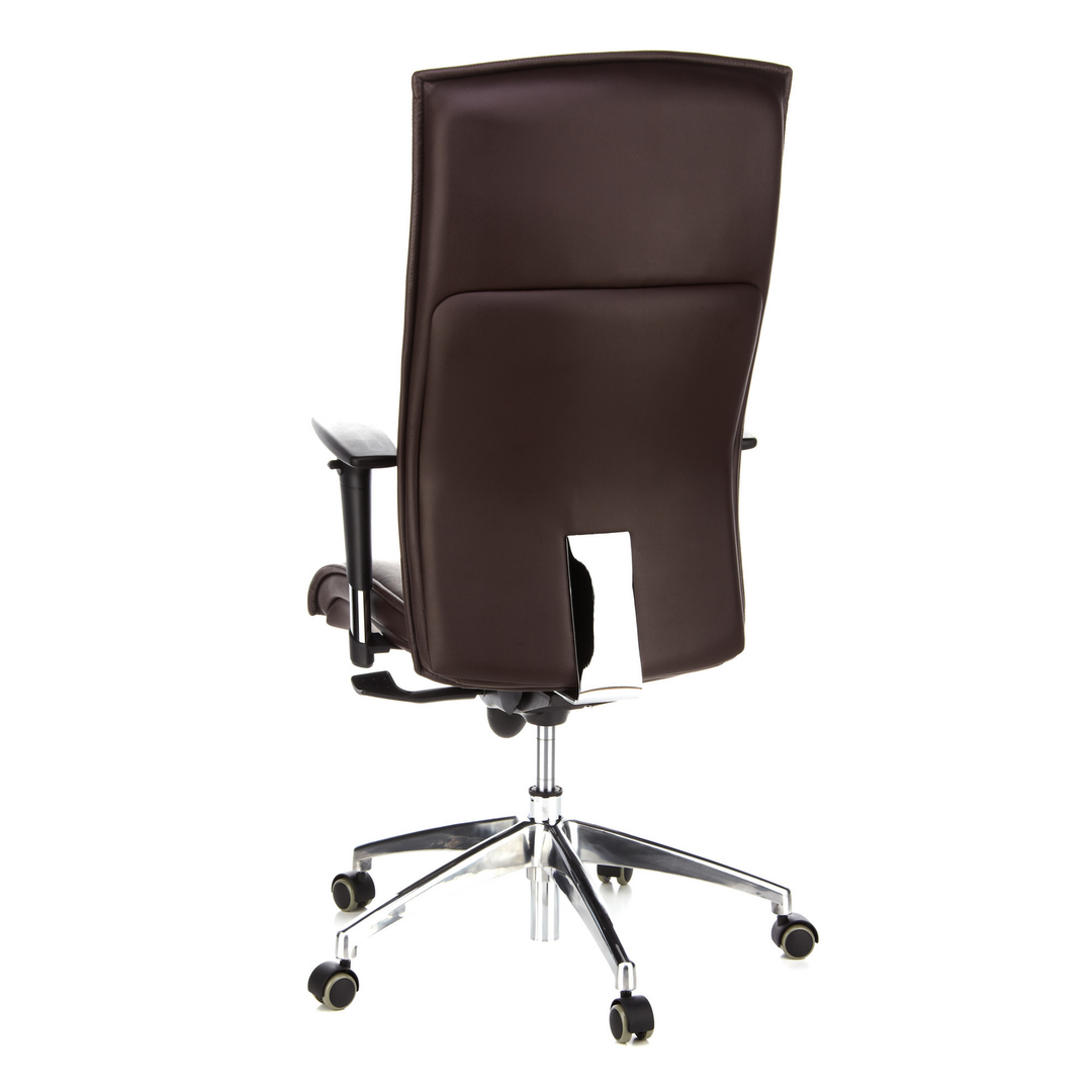 Hjh Office Bürostuhl Chefsessel Murano 20 Leder Dunkelbraun Sessel Sitzmöbel B-Ware - 4260284080549