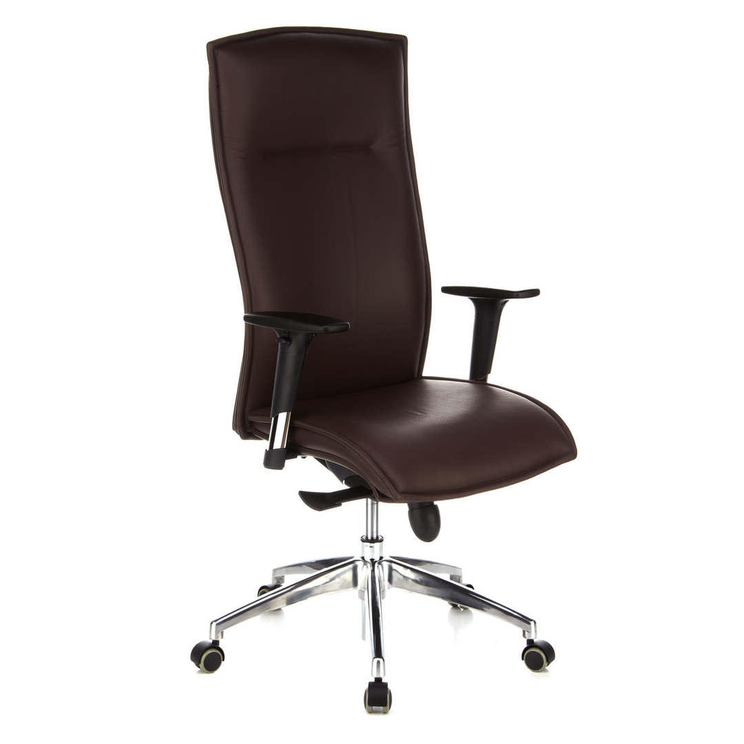Hjh Office Bürostuhl Chefsessel Murano 20 Leder Dunkelbraun Sessel Sitzmöbel B-Ware - 4260284080549