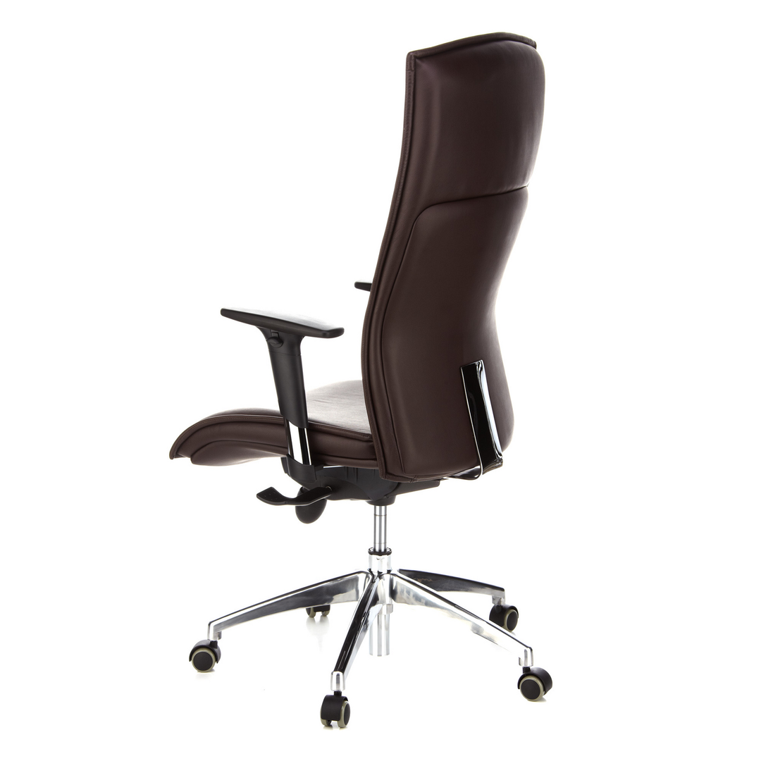 Hjh Office Bürostuhl Chefsessel Murano 20 Leder Dunkelbraun Sessel Sitzmöbel B-Ware - 4260284080549