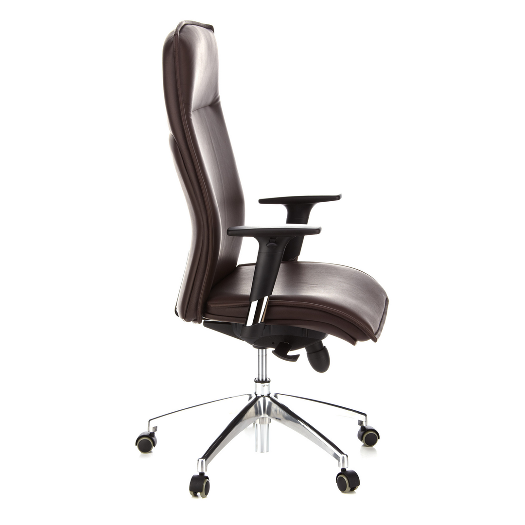 Hjh Office Bürostuhl Chefsessel Murano 20 Leder Dunkelbraun Sessel Sitzmöbel B-Ware - 4260284080549