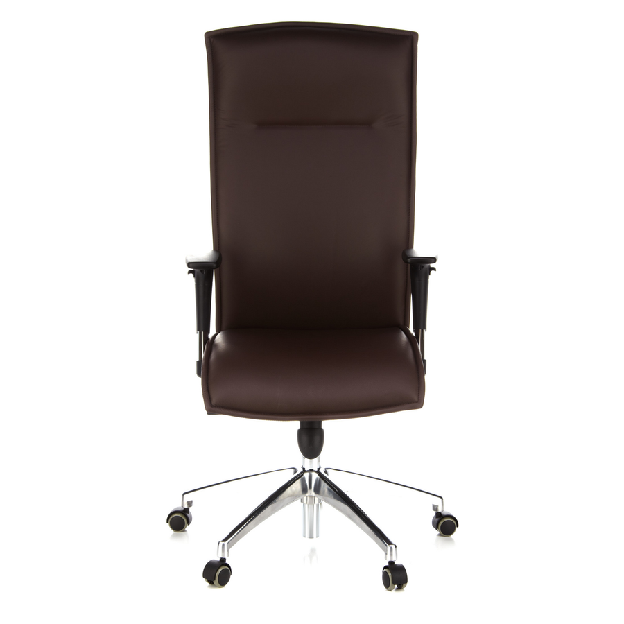 Hjh Office Bürostuhl Chefsessel Murano 20 Leder Dunkelbraun Sessel Sitzmöbel B-Ware - 4260284080549
