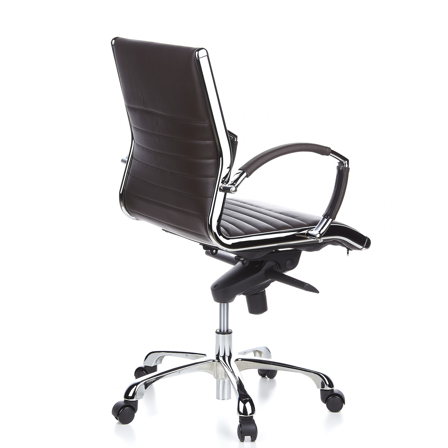 Hjh Office Bürostuhl Chefsessel Stuhl Leder Braun Chrom Aluminium Fußkreuz B-Ware - 4260182538531