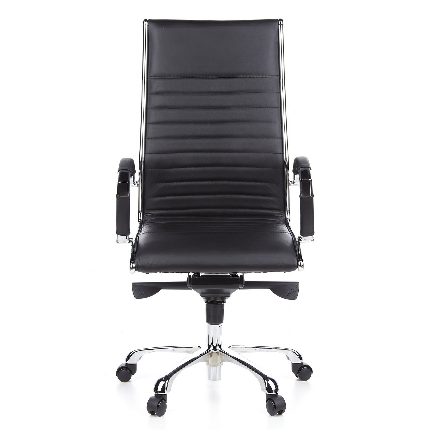 Hjh Office Bürostuhl Chefsessel Drehstuhl Parma 20 Leder Schwarz Chrom 110kg B-Ware - 4260182536315
