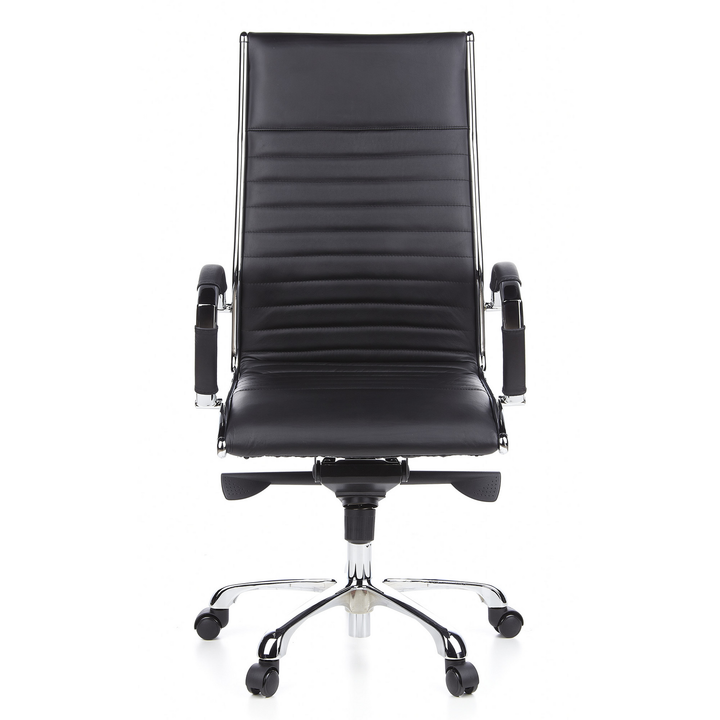 Hjh Office Bürostuhl Chefsessel Drehstuhl Parma 20 Leder Schwarz Chrom 110kg B-Ware - 4260182536315