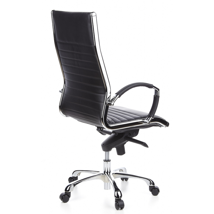 Hjh Office Bürostuhl Chefsessel Drehstuhl Parma 20 Leder Schwarz Chrom 110kg B-Ware - 4260182536315