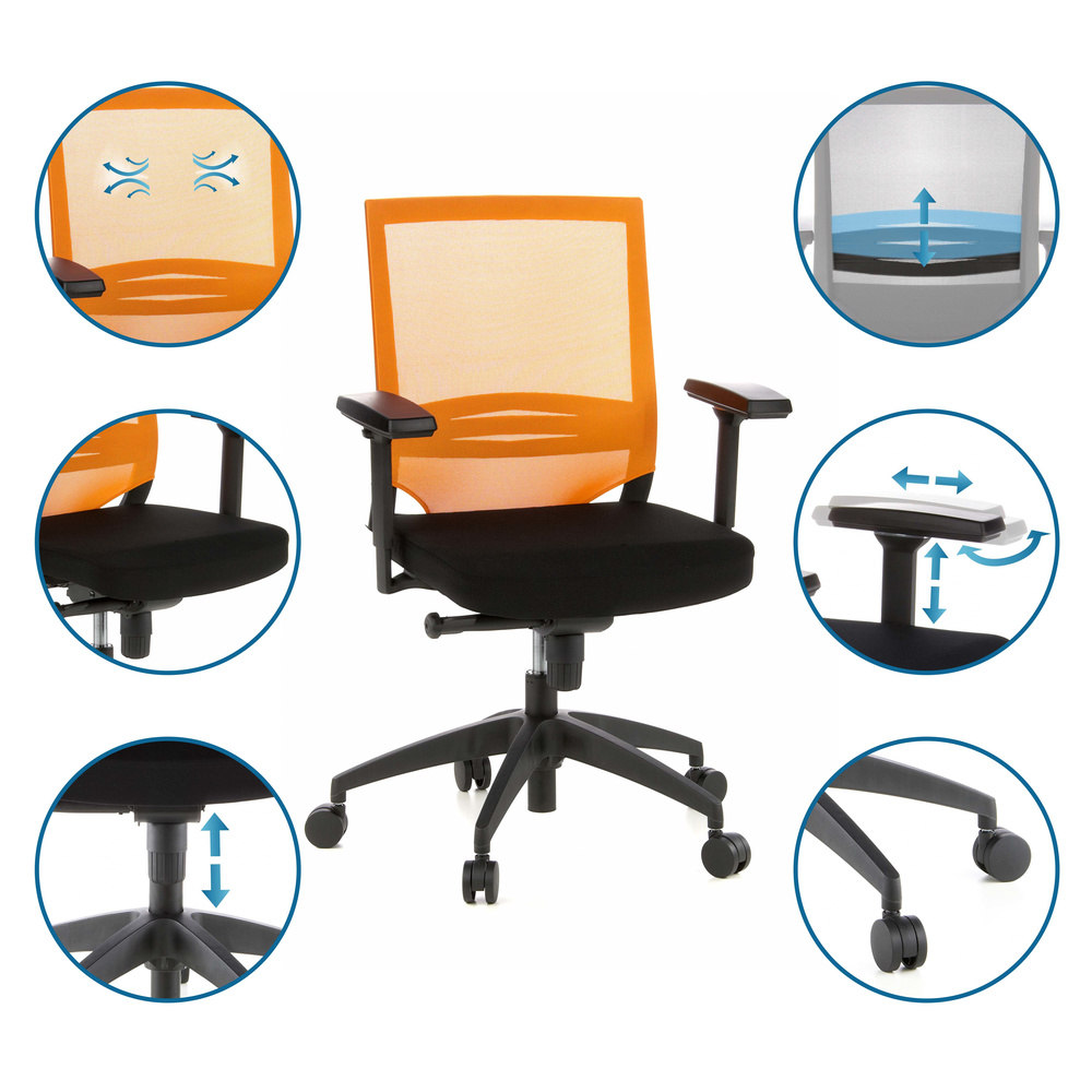 B-Ware Bürostuhl Chefsessel Drehstuhl Hjh Office Porto Base Netz Stoff Siehe Text/Foto - 4260182536360