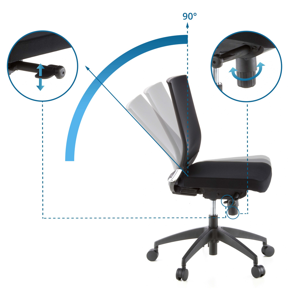 Hjh Office Bürostuhl Chefsessel Drehstuhl Porto Eco Sitz Rücken Netz Schwarz B-Ware - 4260182536261
