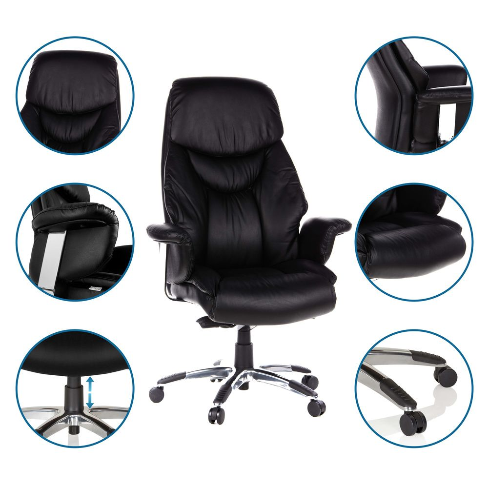 B-Ware Hjh Office Bürostuhl Chefsessel Prado Kunstleder Schwarz Paket 2 Stuhl Sessel - 4251084641467