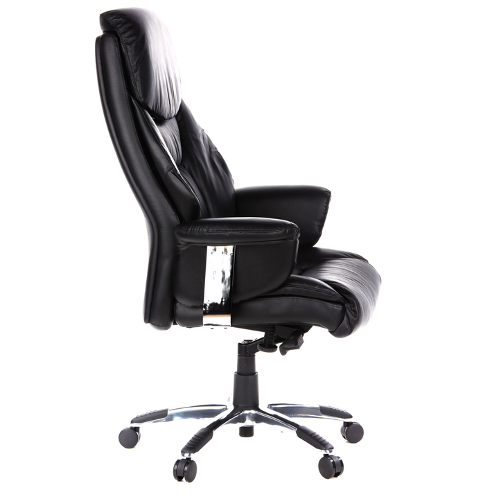 Hjh Office Bürostuhl Chefsessel Stuhl Leder Schwarz Mit Armlehnen Teppichrollen B-Ware - 4260182541098
