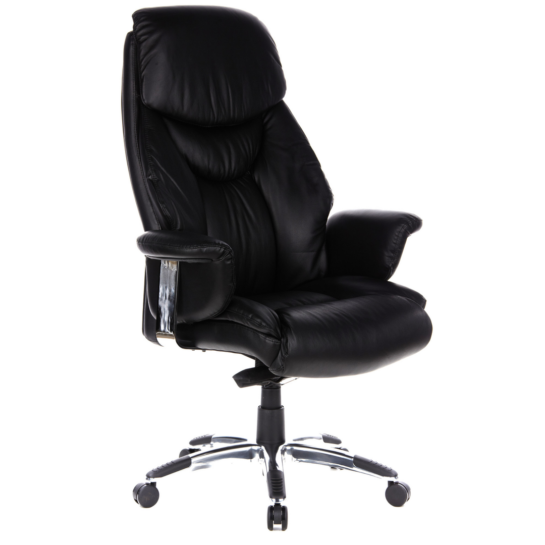 Hjh Office Bürostuhl Chefsessel Stuhl Leder Schwarz Mit Armlehnen Teppichrollen B-Ware - 4260182541098