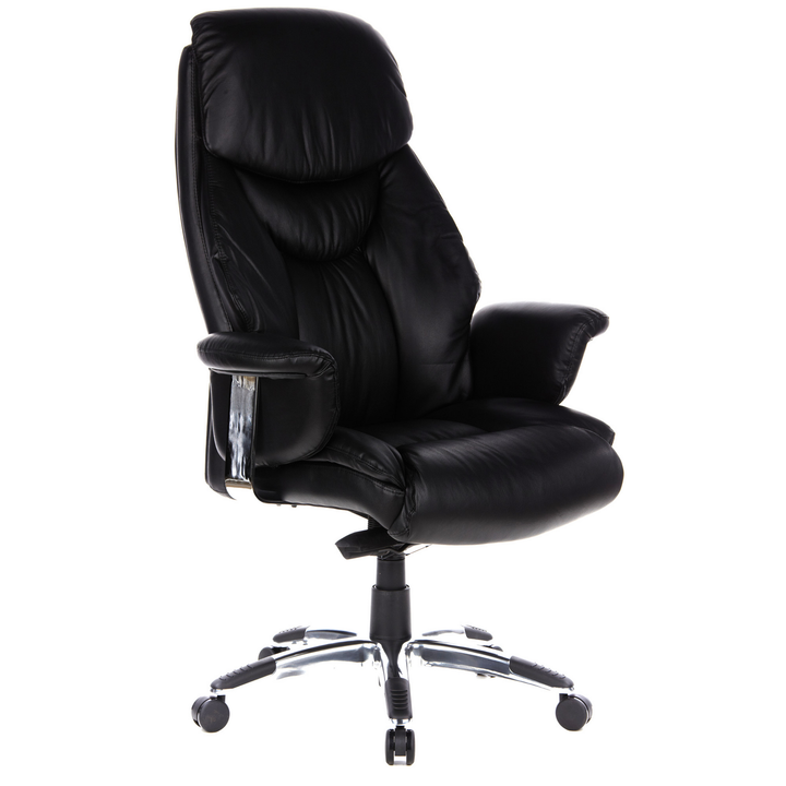 Hjh Office Bürostuhl Chefsessel Stuhl Leder Schwarz Mit Armlehnen Teppichrollen B-Ware - 4260182541098