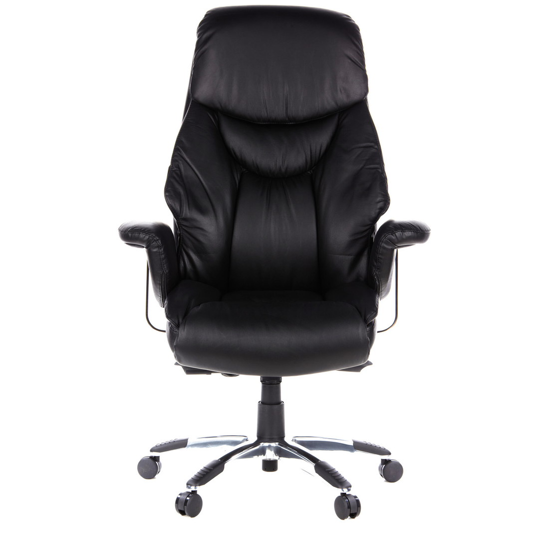 Hjh Office Bürostuhl Chefsessel Stuhl Leder Schwarz Mit Armlehnen Teppichrollen B-Ware - 4260182541098