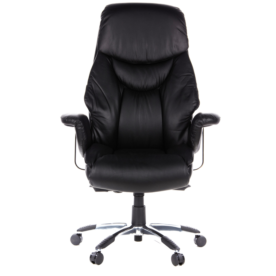 Hjh Office Bürostuhl Chefsessel Stuhl Leder Schwarz Mit Armlehnen Teppichrollen B-Ware - 4260182541098