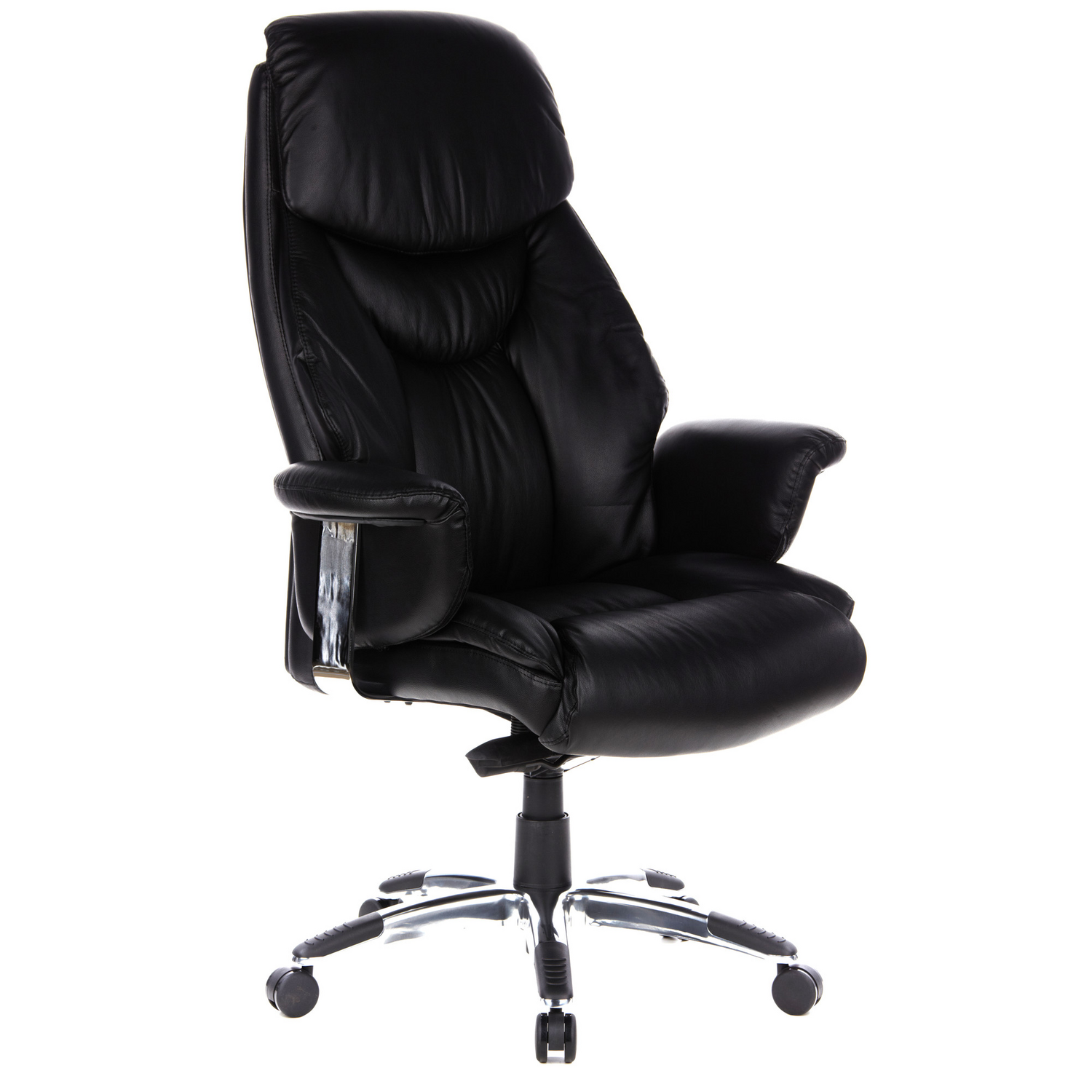 Hjh Office Bürostuhl Chefsessel Stuhl Leder Schwarz Mit Armlehnen Teppichrollen B-Ware - 4260182541098