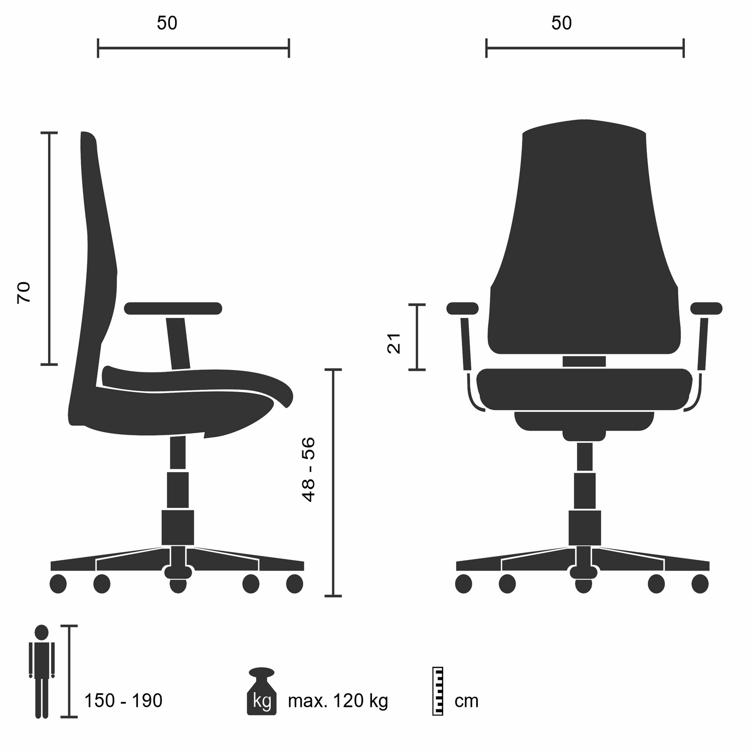 B-Ware Bürostuhl Chefsessel Schreibtischstuhl Aria High Schwarz Siehe Text/Foto701