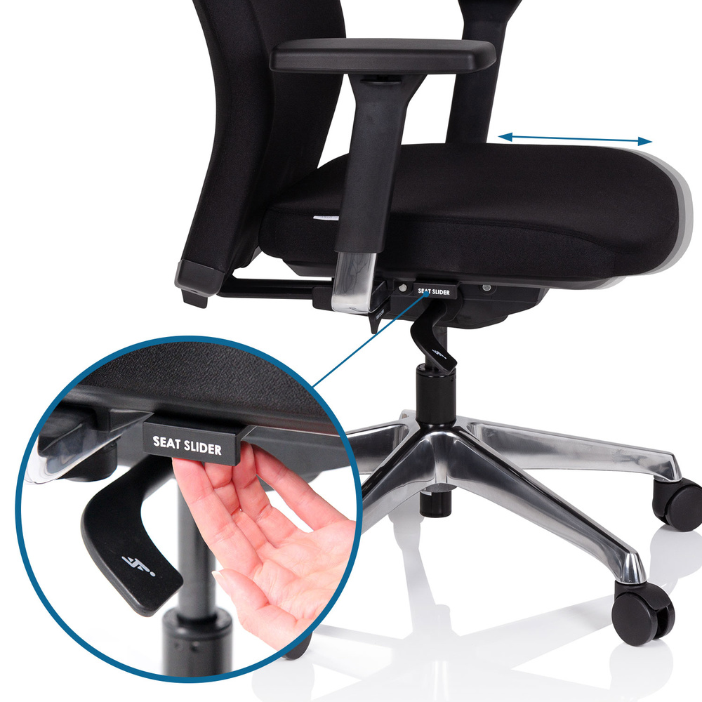 Hjh Office Bürostuhl Drehstuhl Stuhl Skave 300 Stoff Schwarz Ergonomisch B-Ware - 4064323000198