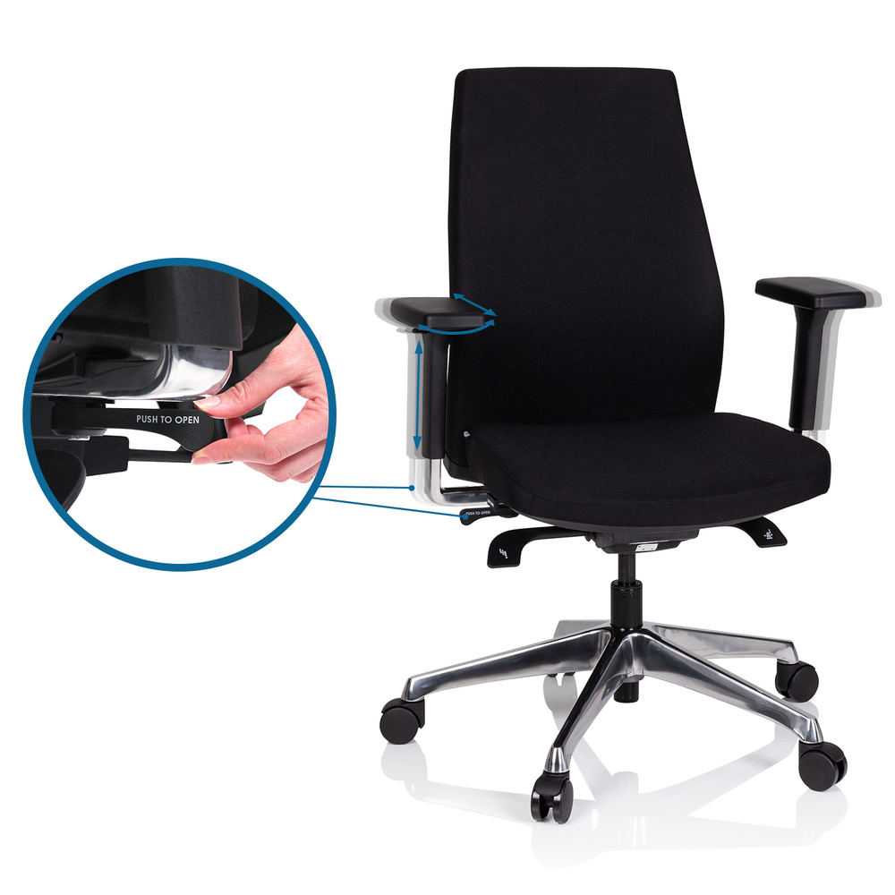 Hjh Office Bürostuhl Drehstuhl Stuhl Skave 300 Stoff Schwarz Ergonomisch B-Ware - 4064323000198