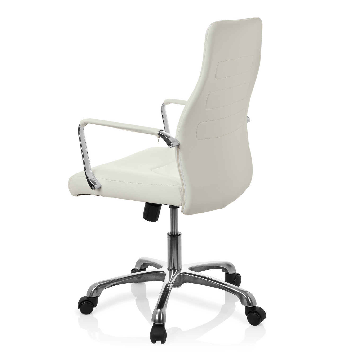 Hjh Office Bürostuhl Chefsessel Stuhl Kunstleder Creme Armlehnen Verchromt Stahl B-Ware - 4260354051707