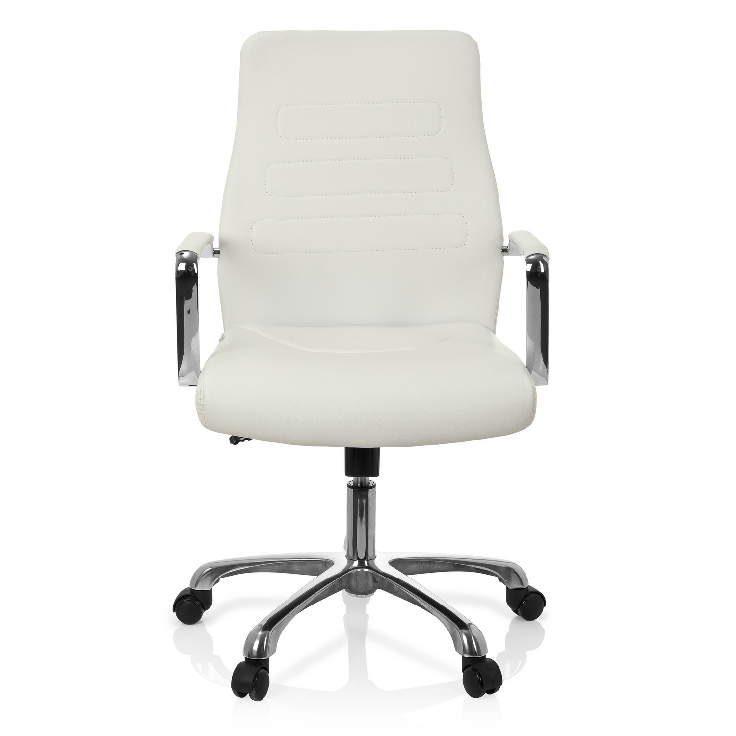 Hjh Office Bürostuhl Chefsessel Stuhl Kunstleder Creme Armlehnen Verchromt Stahl B-Ware - 4260354051707