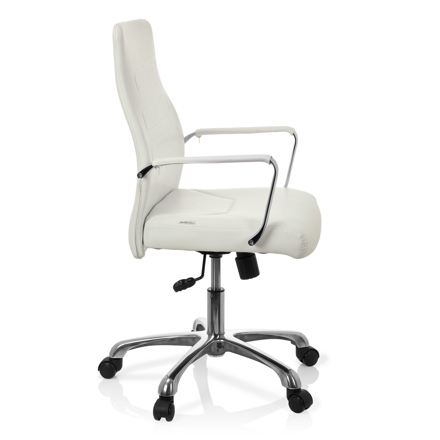 Hjh Office Bürostuhl Chefsessel Stuhl Kunstleder Creme Armlehnen Verchromt Stahl B-Ware - 4260354051707