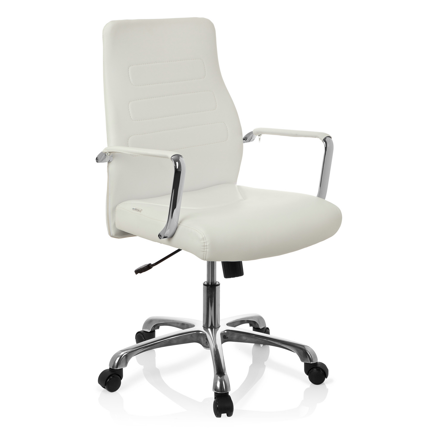 Hjh Office Bürostuhl Chefsessel Stuhl Kunstleder Creme Armlehnen Verchromt Stahl B-Ware - 4260354051707