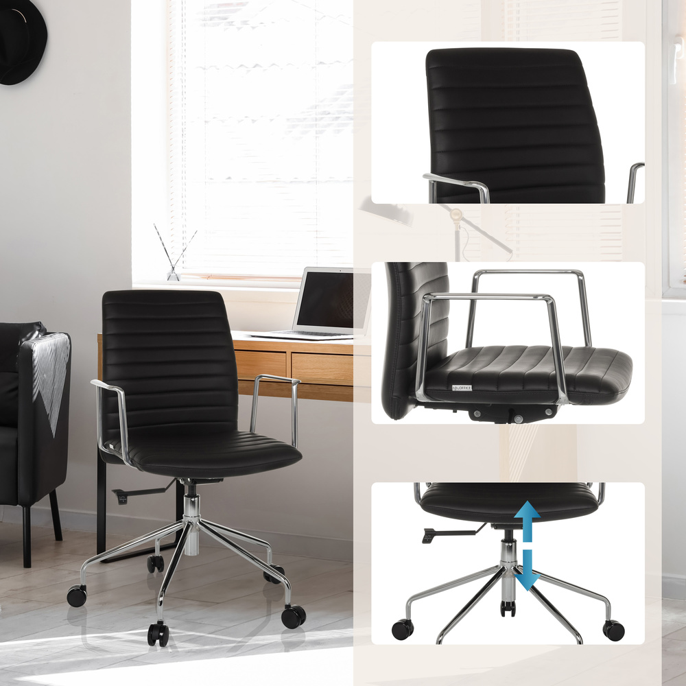 B-Ware Hjh Office Bürostuhl Chefsessel Drehstuhl Vemona 30 Kunstleder Stuhl Schwarz - 4064323045106