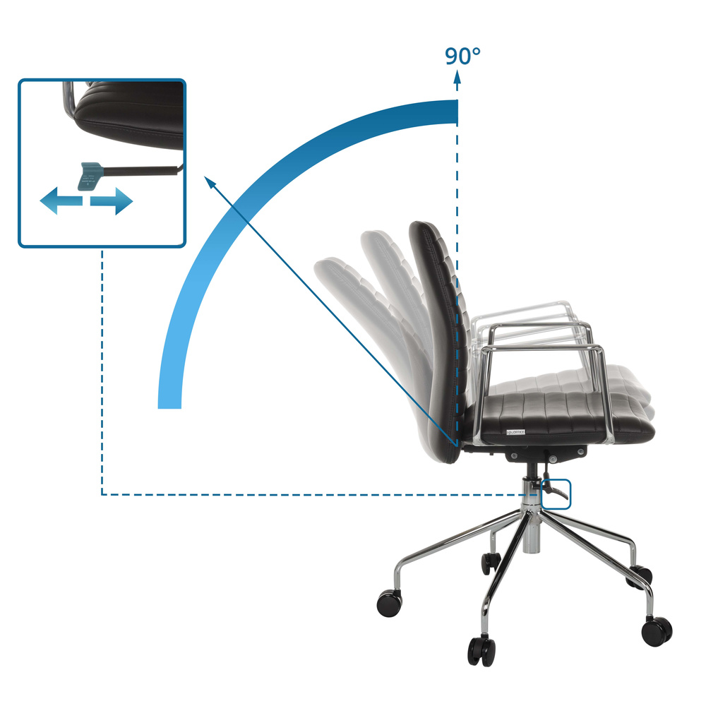 B-Ware Hjh Office Bürostuhl Chefsessel Drehstuhl Vemona 30 Kunstleder Stuhl Schwarz - 4064323045106