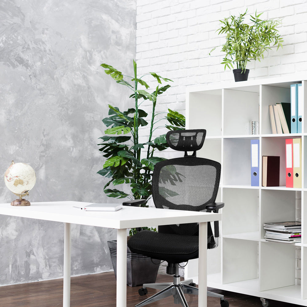 hjh OFFICE Bürostuhl Drehstuhl VENUS ONE Netzstoff schwarz mit Armlehnen - 4260182534489