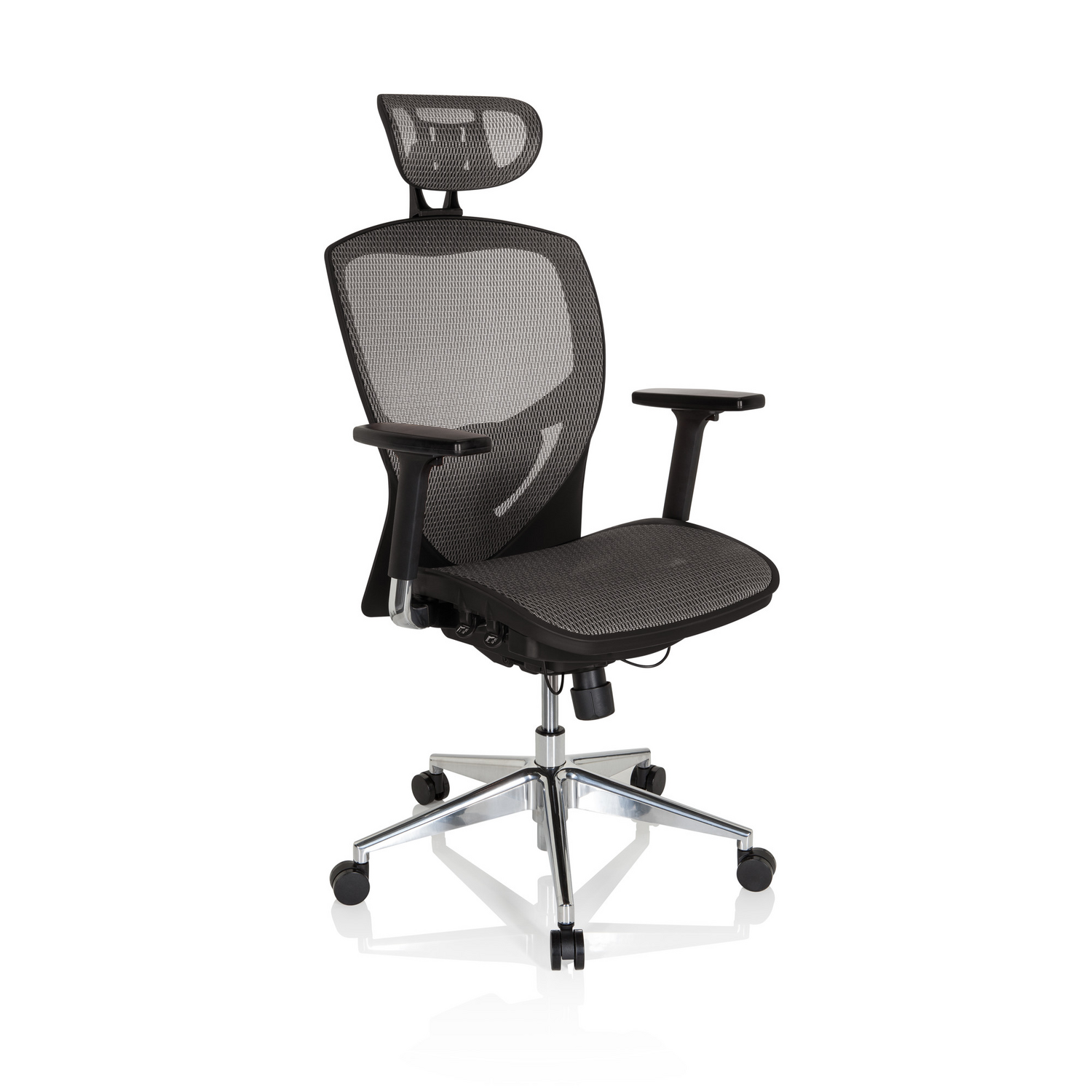 Hjh Office Bürostuhl Chefsessel Stuhl Venus One Netzstoff Silbergrau Armlehnen B-Ware - 4260182534519