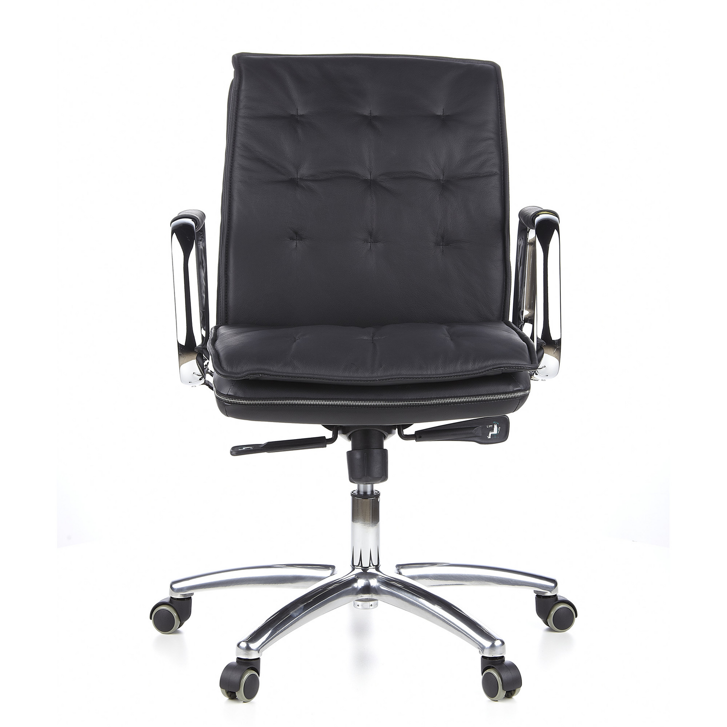 Hjh Office Bürostuhl Chefsessel Villa 10 Nappaleder Schwarz Synchronmechanik B-Ware - 4260182550564