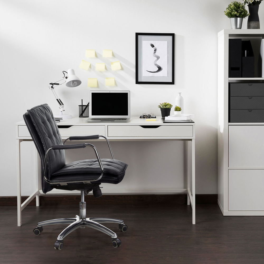 Hjh Office Bürostuhl Chefsessel Villa 10 Nappaleder Schwarz Synchronmechanik B-Ware - 4260182550564