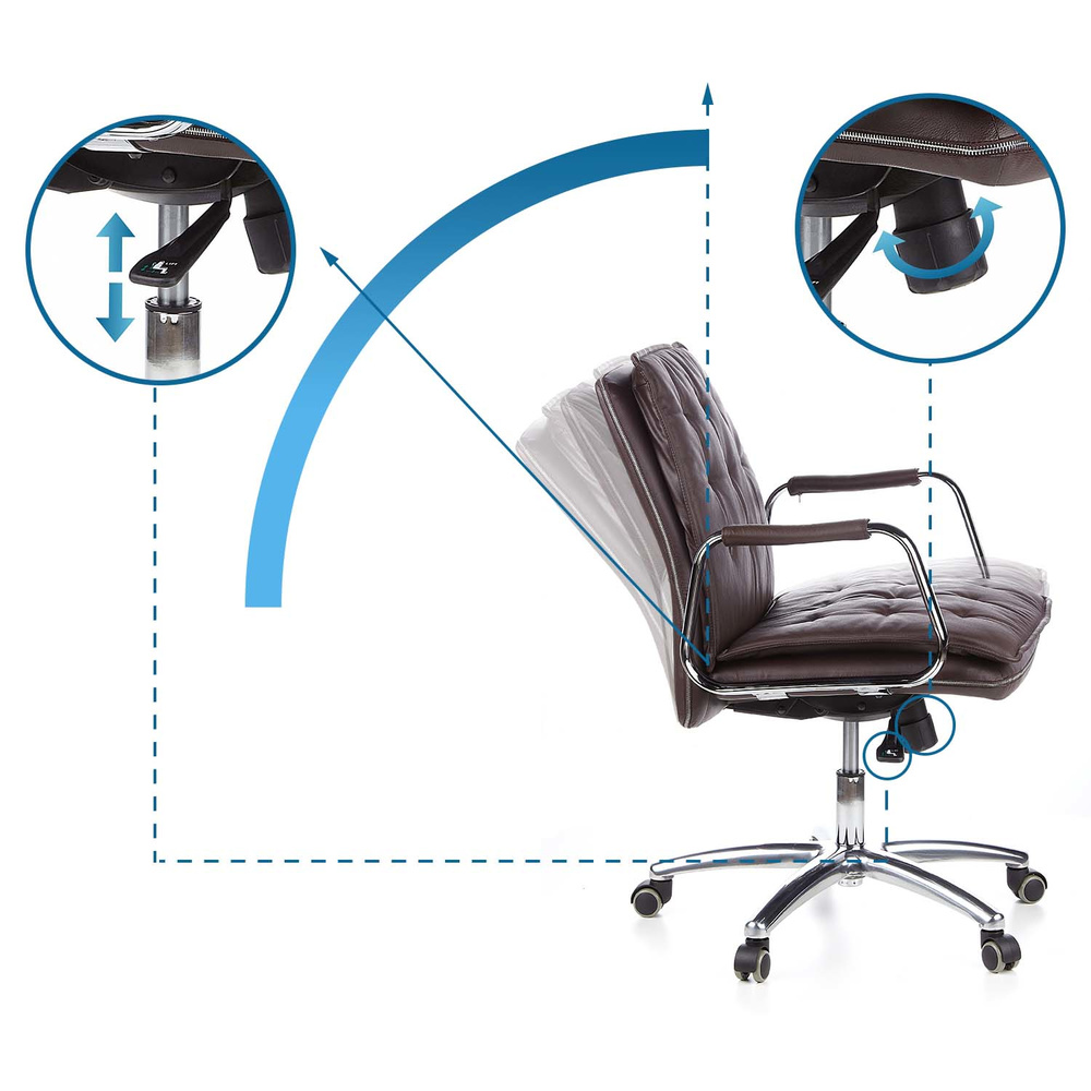 B-Ware Hjh Office Bürostuhl Chefsessel Stuhl Villa 10 Nappaleder Braun Drehstuhl - 4260182550588