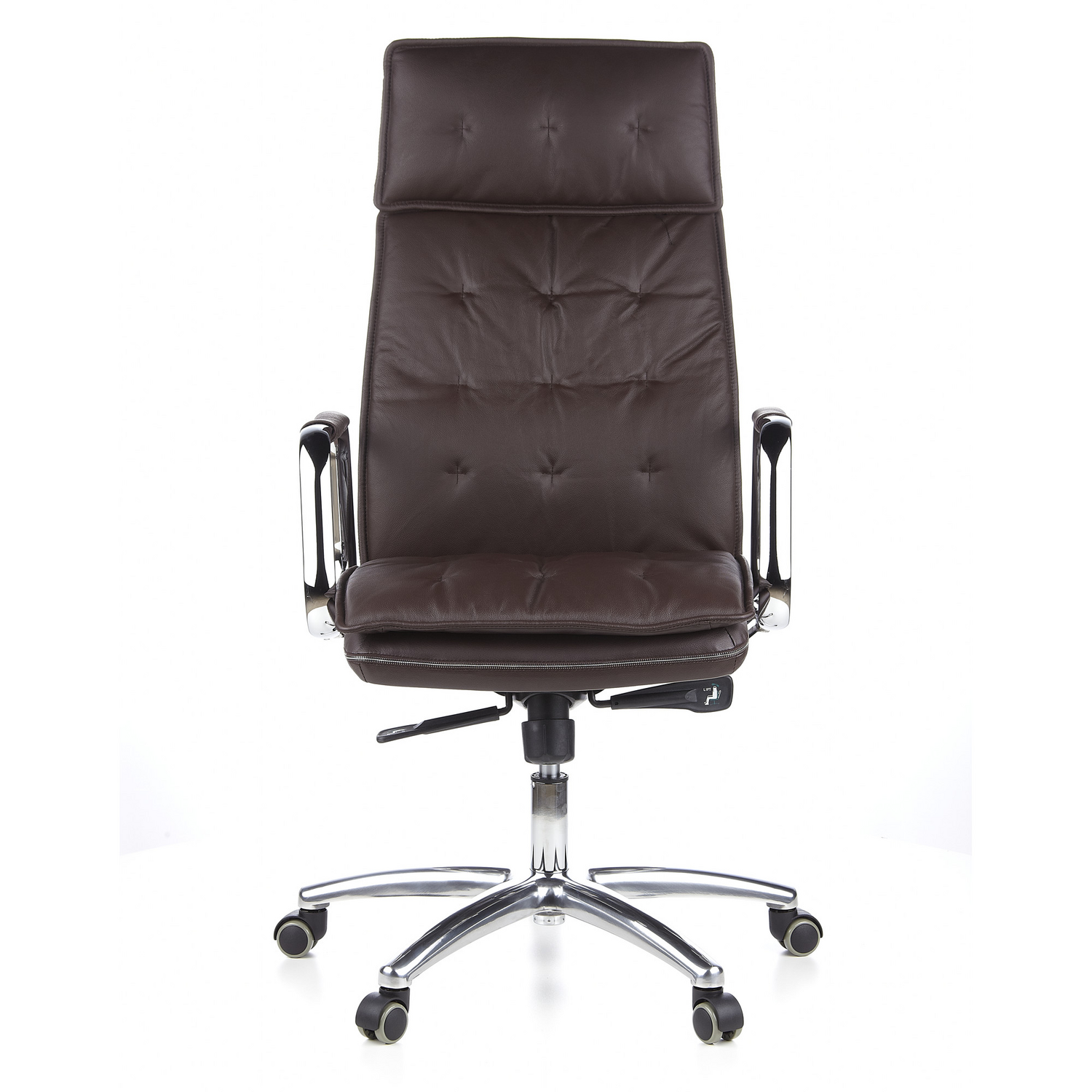 B-Ware Hjh Office Bürostuhl Chefsessel Villa 20 Lederstuhl Nappaleder Braun Armlehnen - 4260182550557
